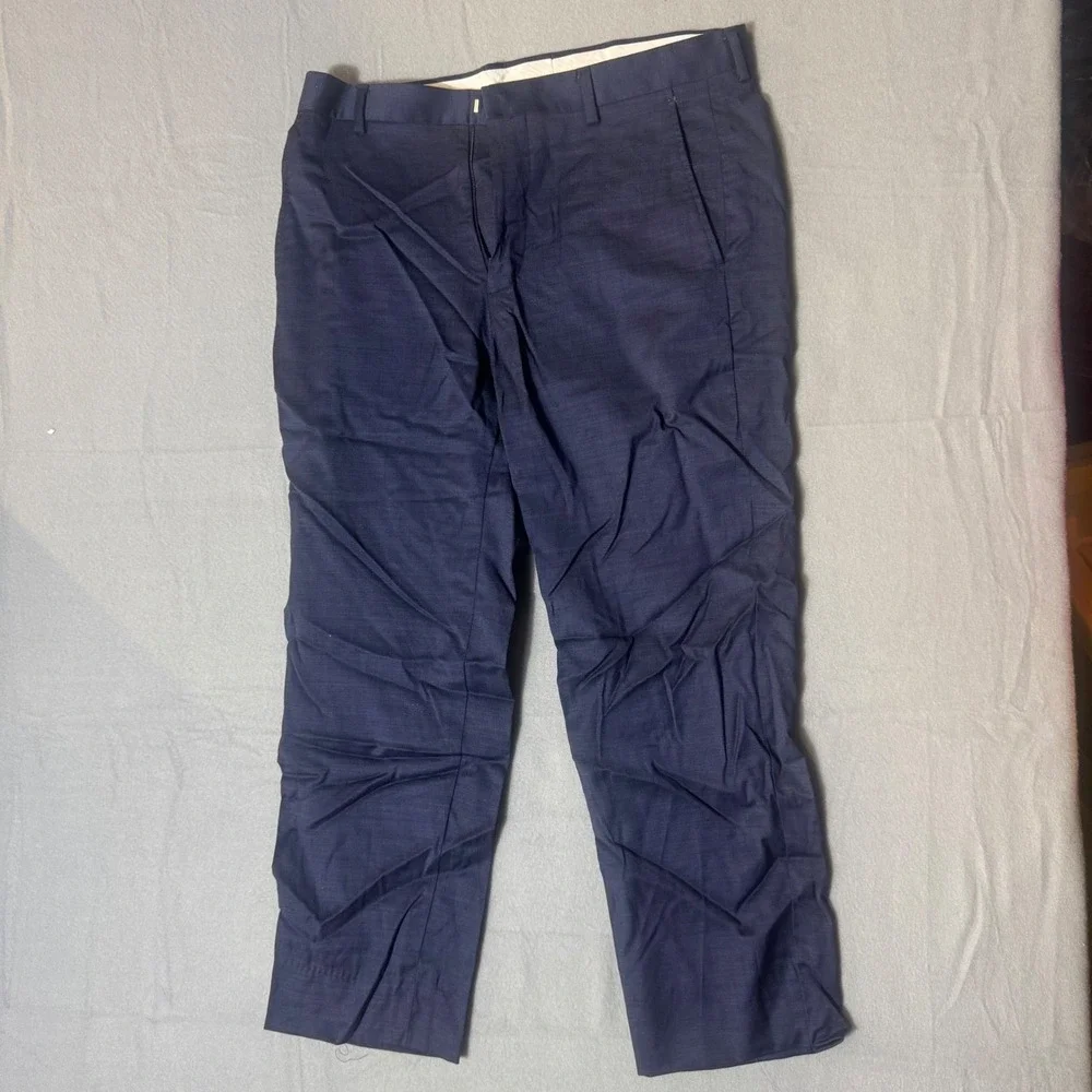 Jos A Bank 1905 brrr Comfort Mens Navy Blue Wool Stretch Dress Pants 33 Regular
